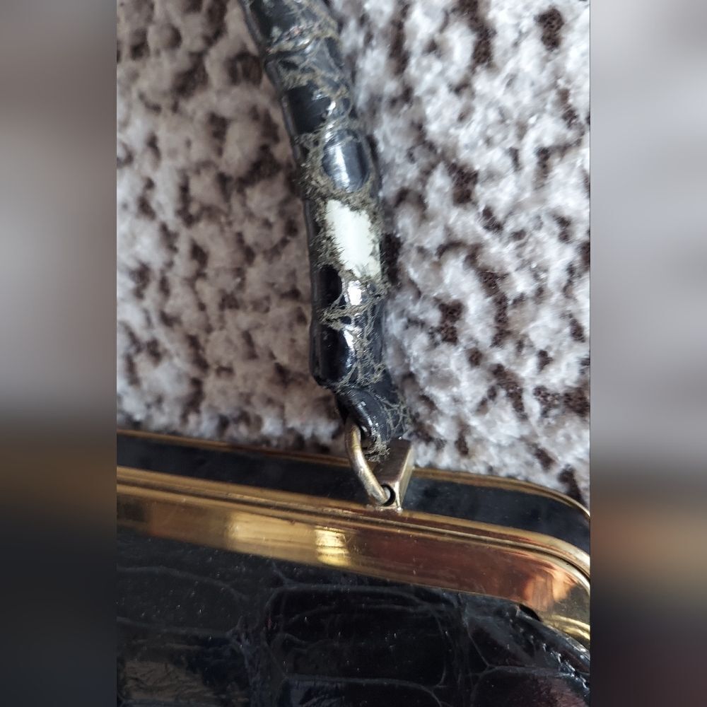 Vintage Reptile Purse Distressed - Picture 6 of 13